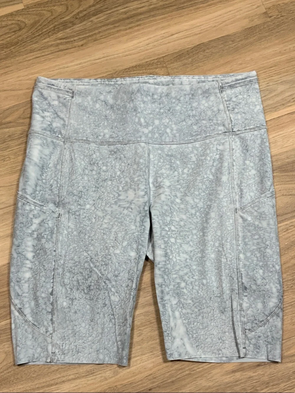 lululemon Fast and Free Short 10” Light Blue Marble-Print Shorts